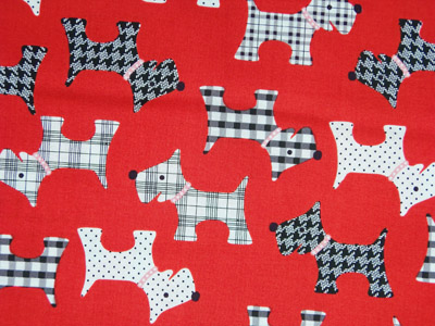 “Whiskers and Tails” Scottie Fabric in Red – Campbell's Scottish Terriers